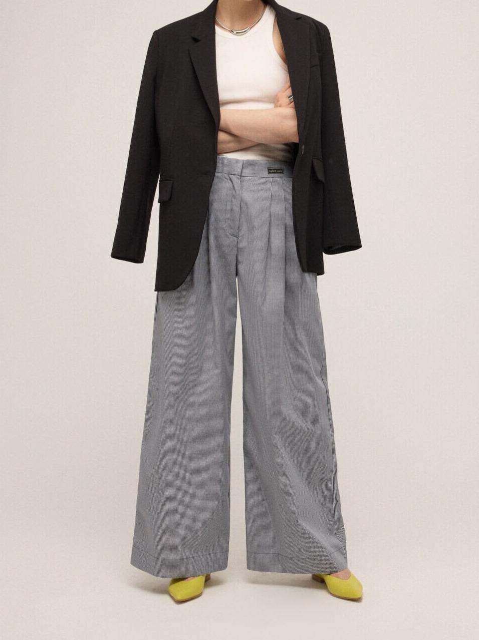 pantalone a palazzo CZC DP9994 BN ottod'ame 