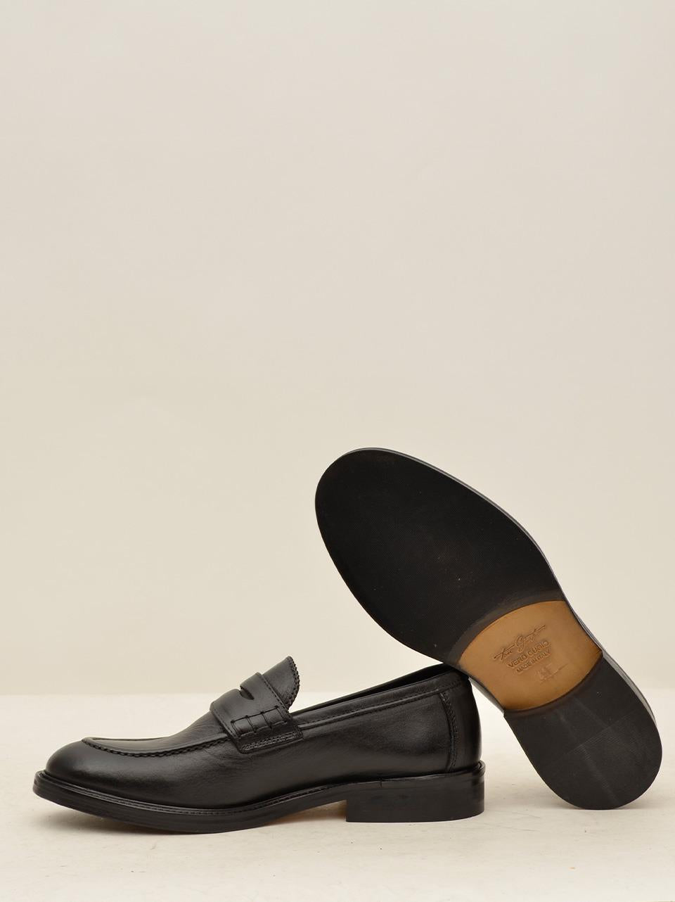 mocassino con passante BERTO NERO TON GOUT 