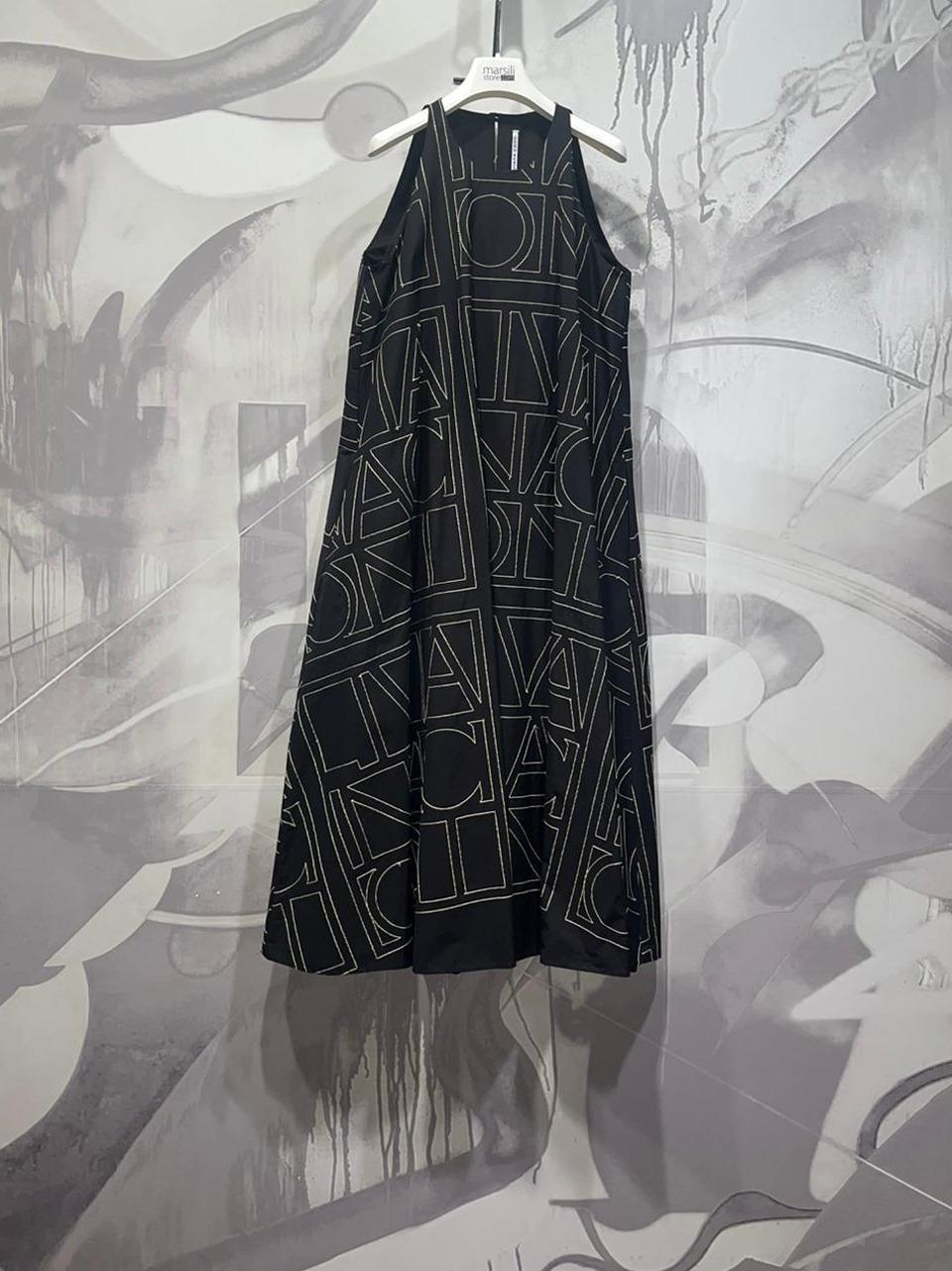 abito dettagli ricamo logo F5SK83 NERO LIviana conti 