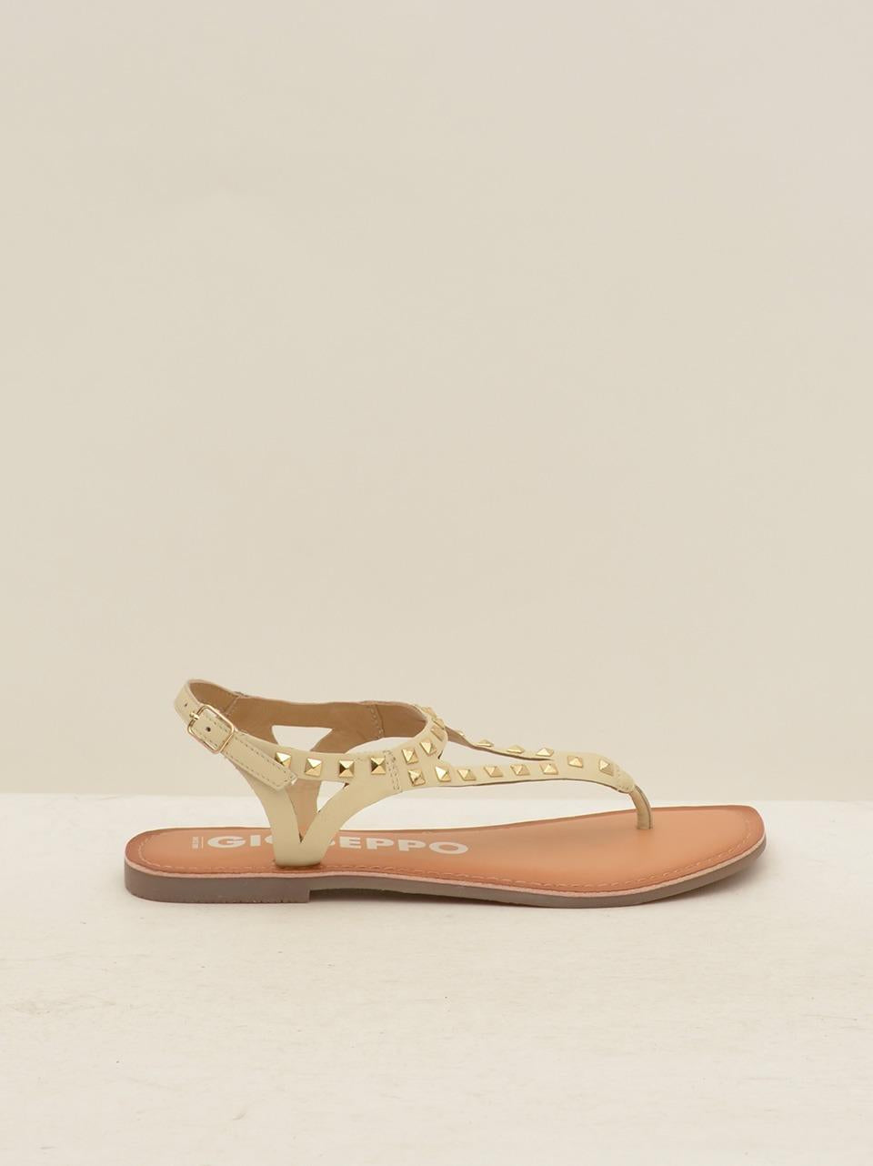 sandalo infradito con borchie 71770TRILBY OFF WHITE GIOSEPPO 