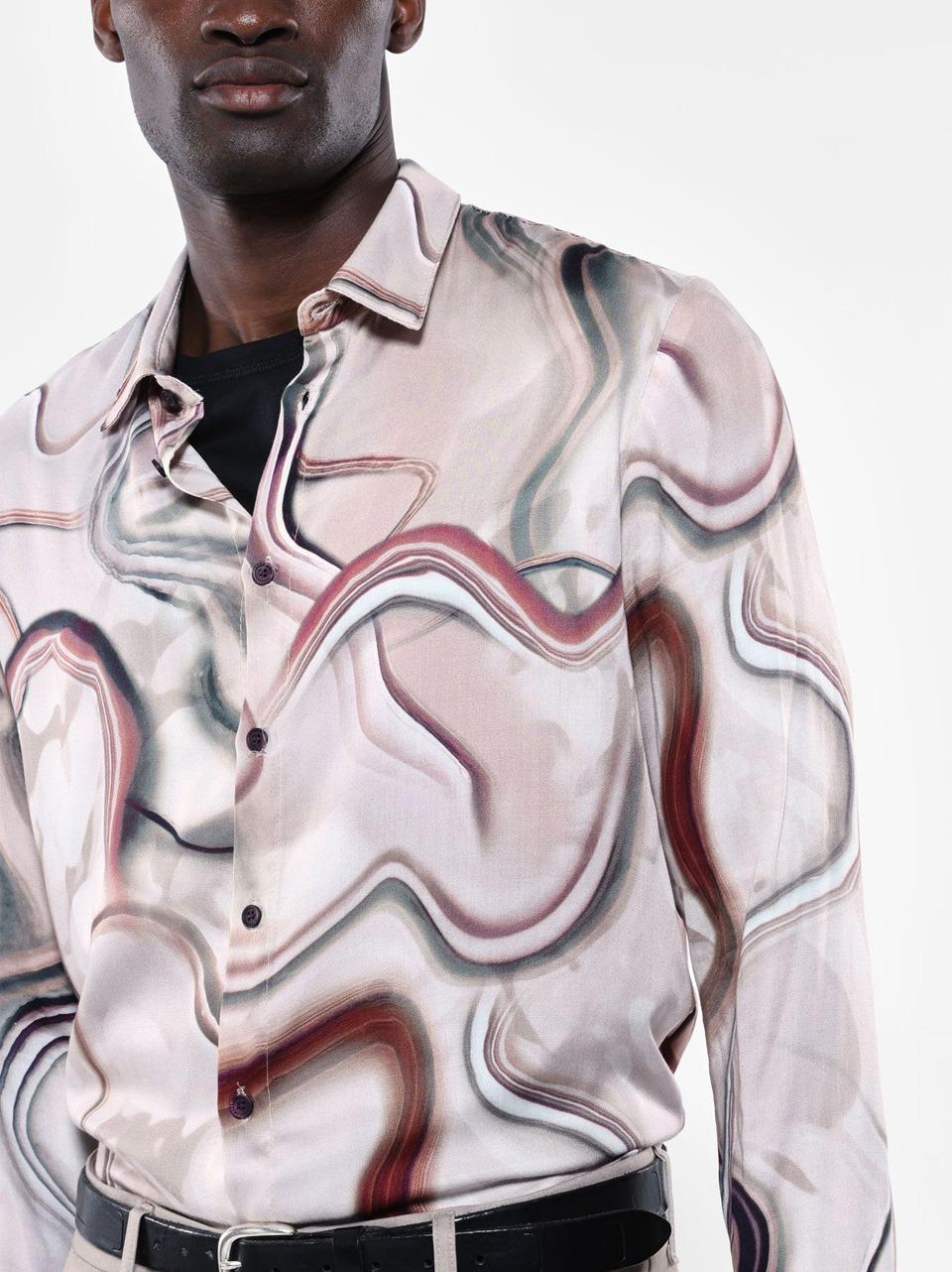 camicia fantasia astratta CAMICIA ONDE C SELECTED 
