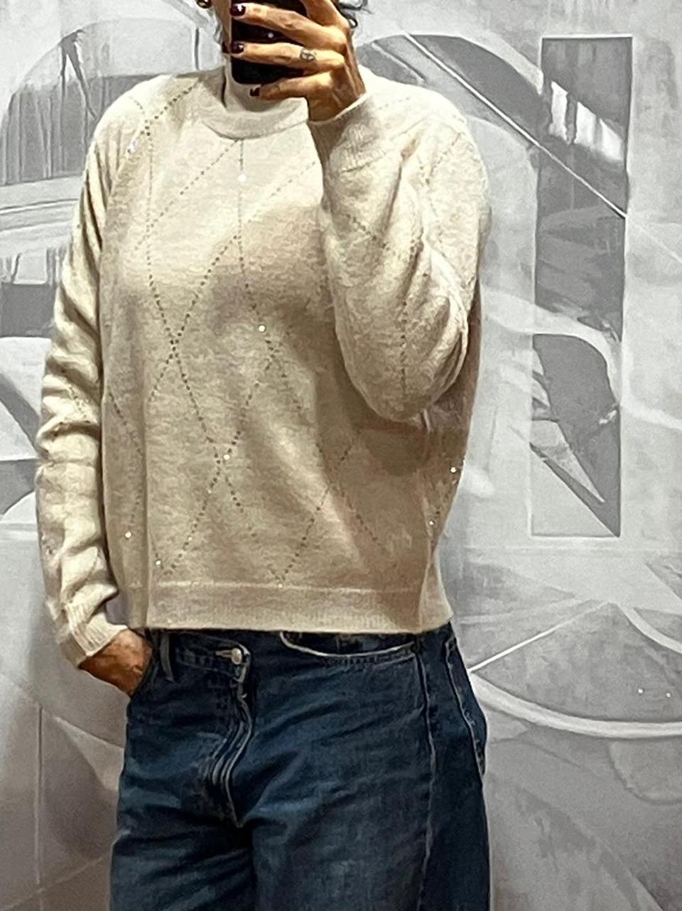 maglia rombi strass MT3905 014 SEVENTY 