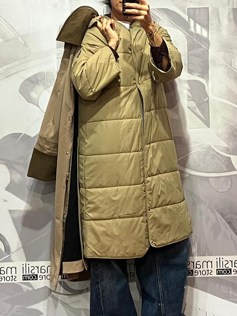 trench maxi gabardina puffy 9324 145 oof 