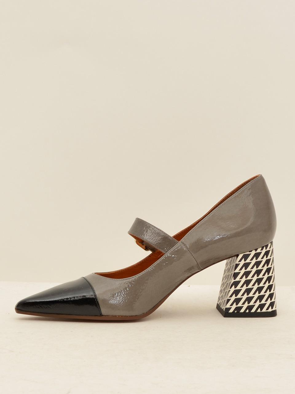 decollette con laccettooptical h 80 mm AUZA GRIGIO\NERO CHIE MIHARA 