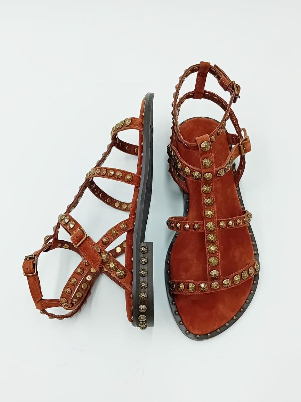 sandalo flat precious con borchie PRECIOUS. TAGIN ASH 