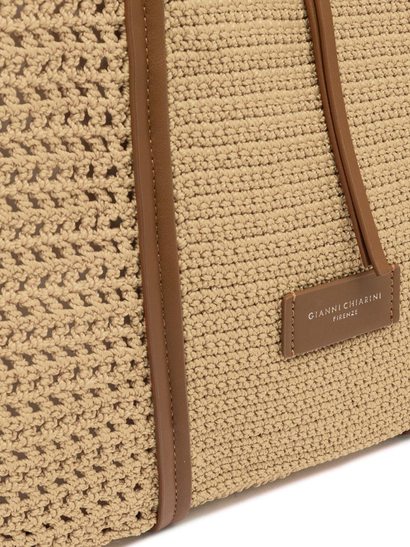 shopping verticale tessuto uncinetto BS11581 NATURALE GIANNI CHIARINI 