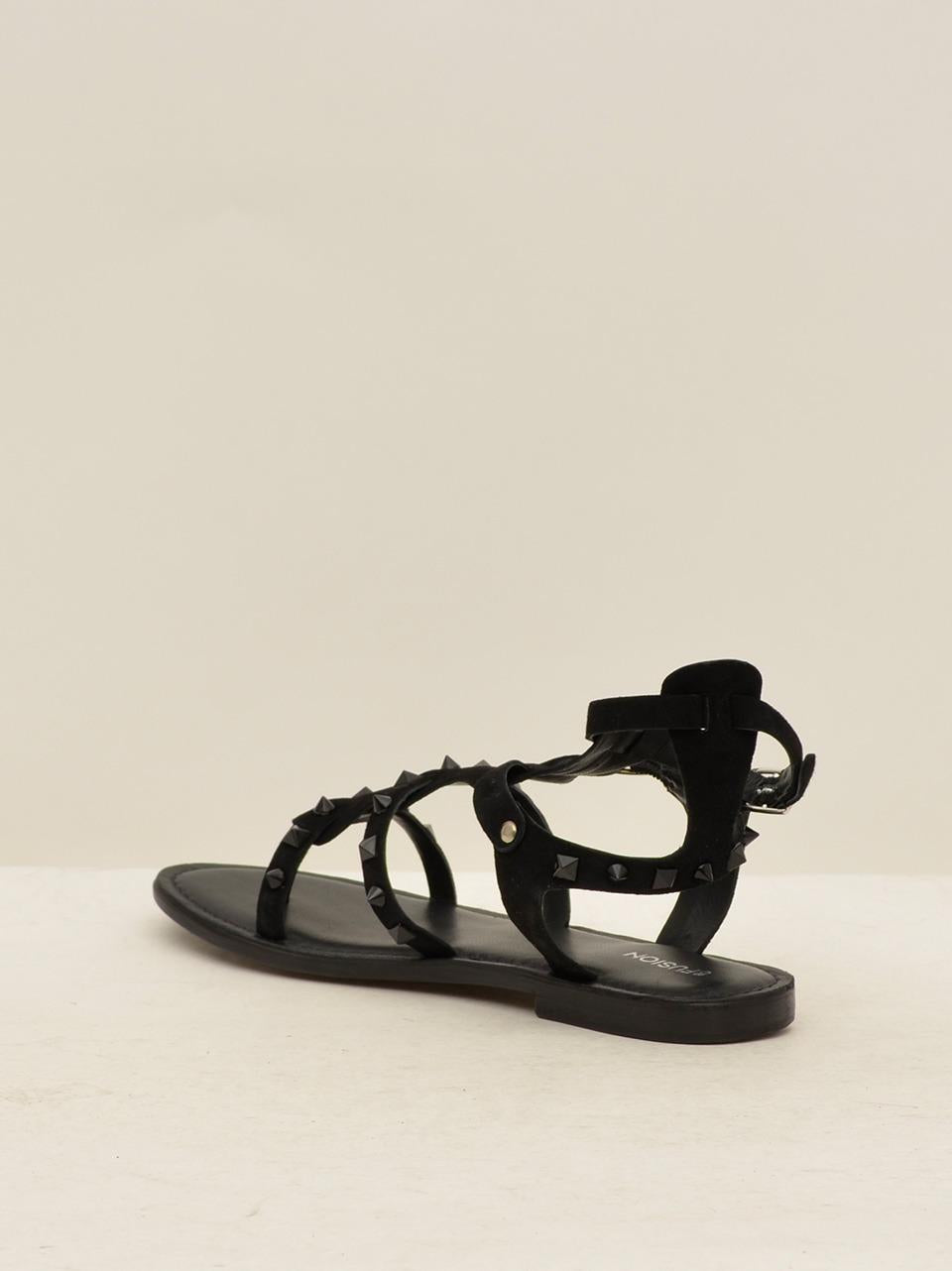 sandalo con borchie 224001 NERO CB FUSION 