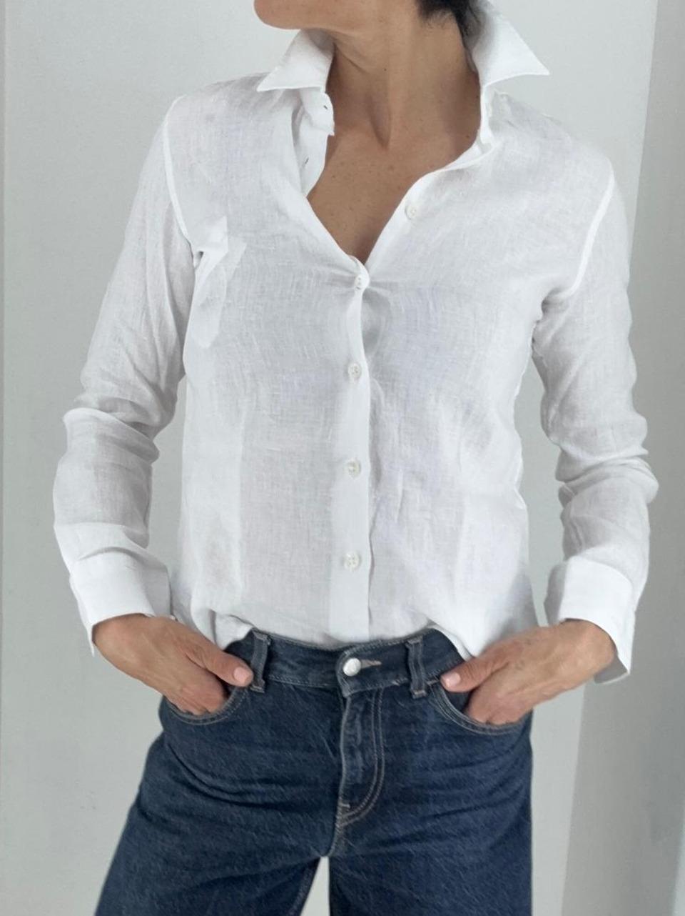 camicia in lino PAOLA D050 B BASTONCINO 