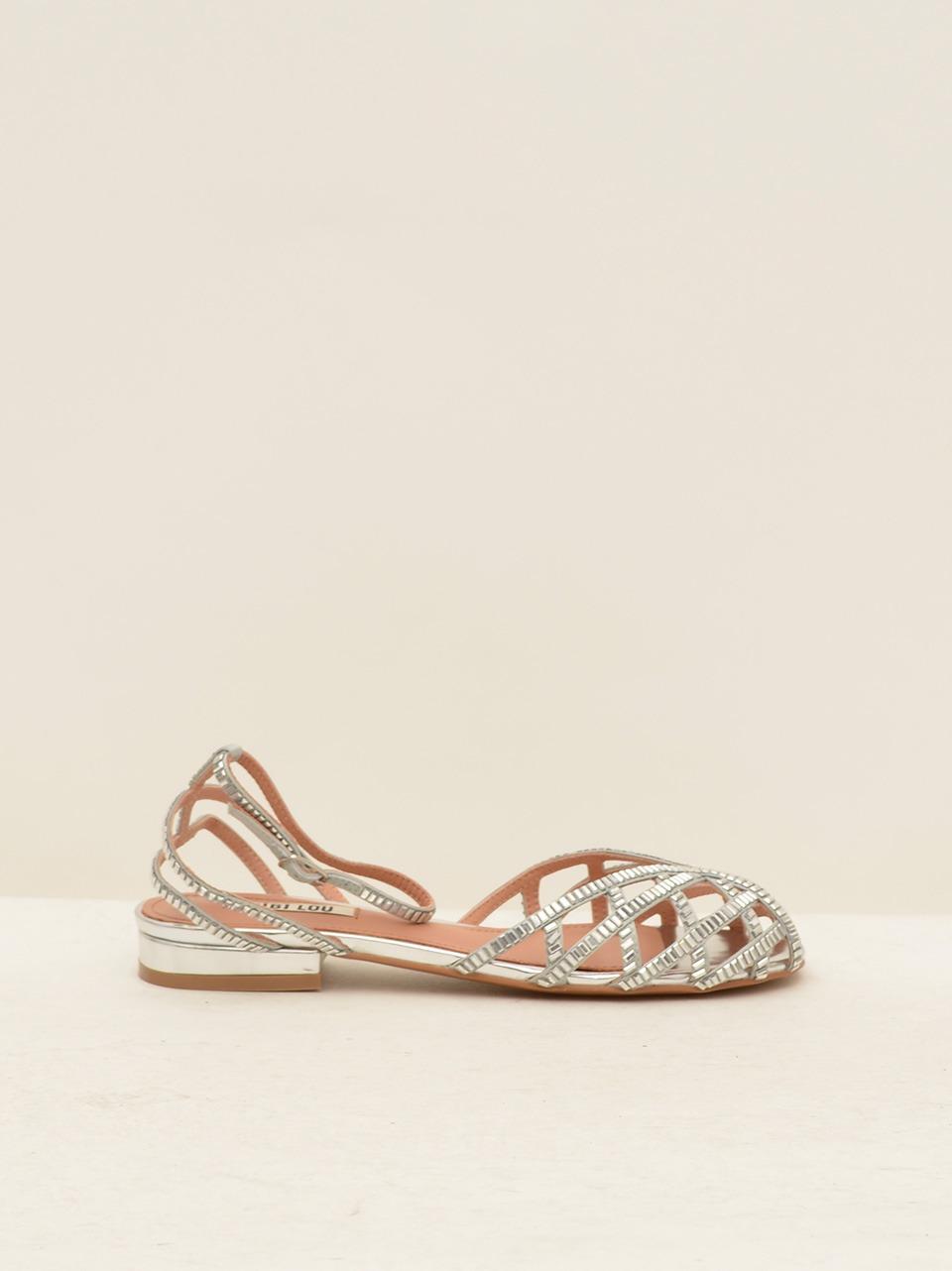 sandalo flat swarosky 562 PLATA BIBI LOU 