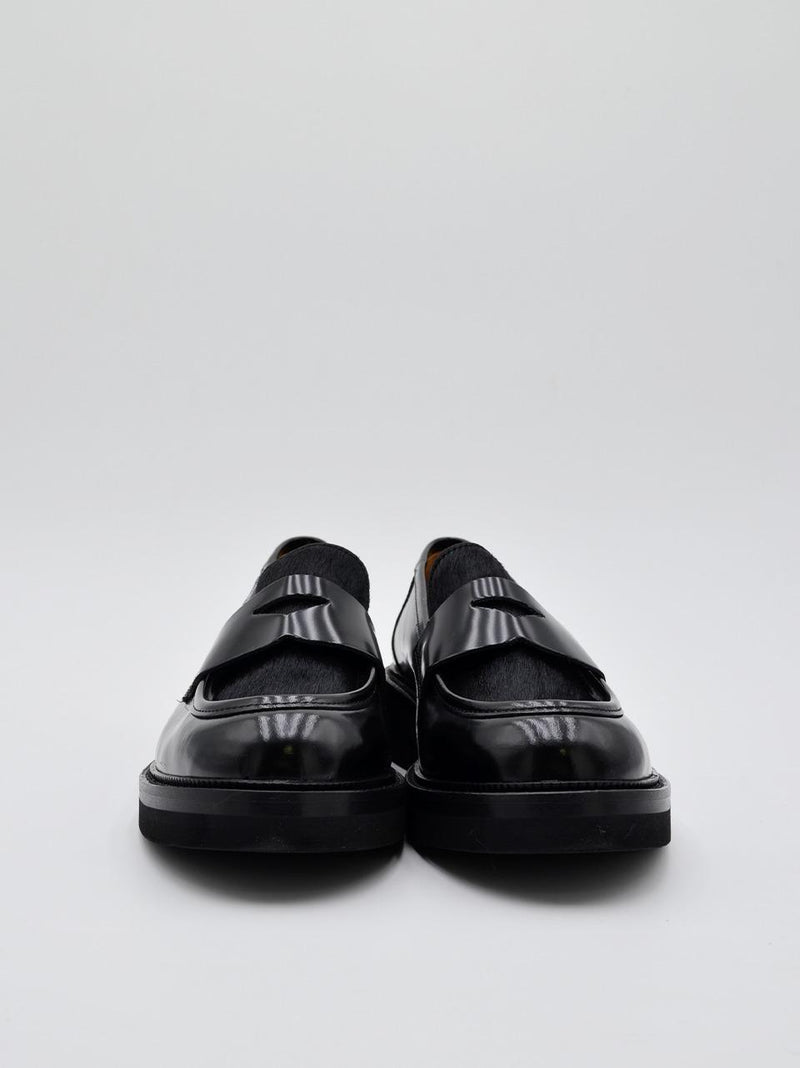 mocassino con con passante bimateriale 3276 NERO MAT:20 