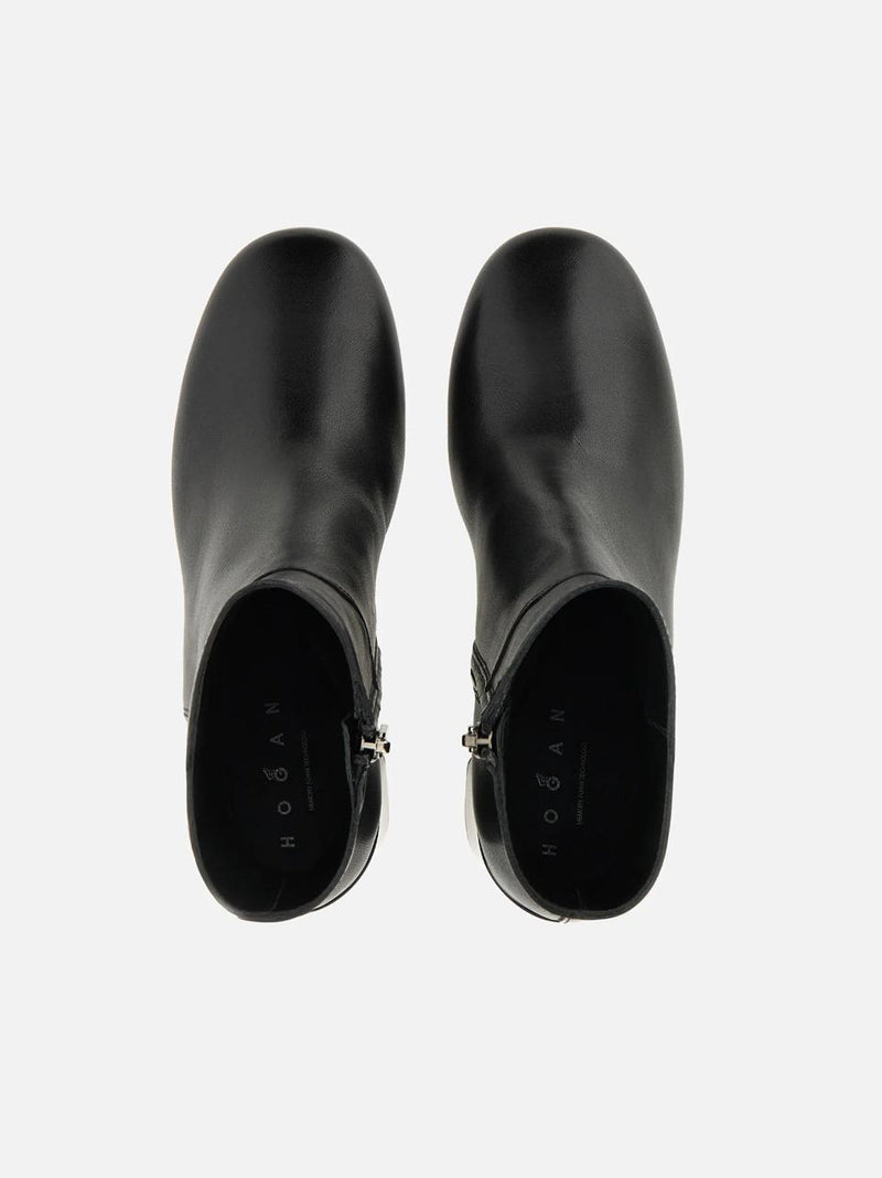 stivaletto con zip tacco 80 mm HXW6950FW20KXTB999 NERO HOGAN 