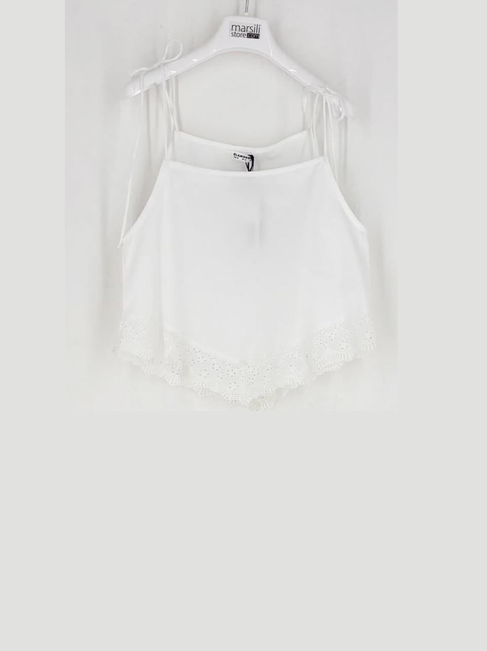 cut work top IN 1766 WHITE GLAMOROUS 