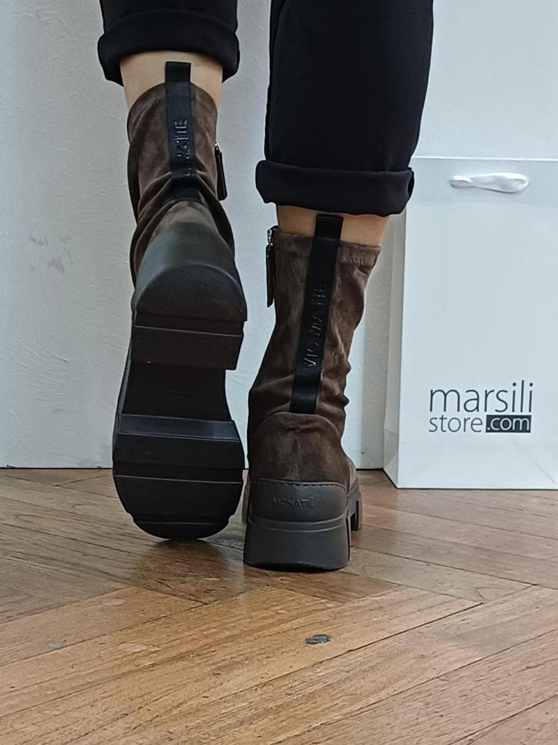 stivaletto con zip 4010 DARK BROWN VIC MATIE' 