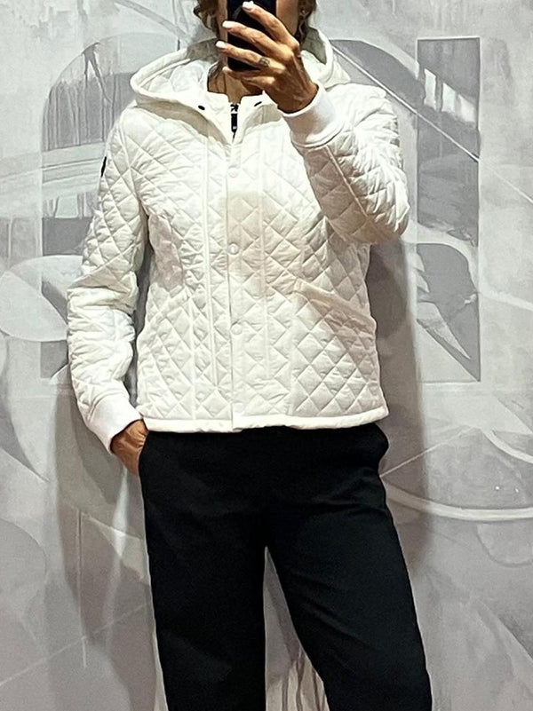 giacca con cappuccio  trapuntato W0030 H0060 MILK  