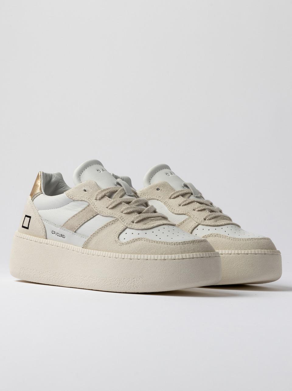 sneakers court platform CP-CO-BI BIANCO BEIGE D.A.T.E 