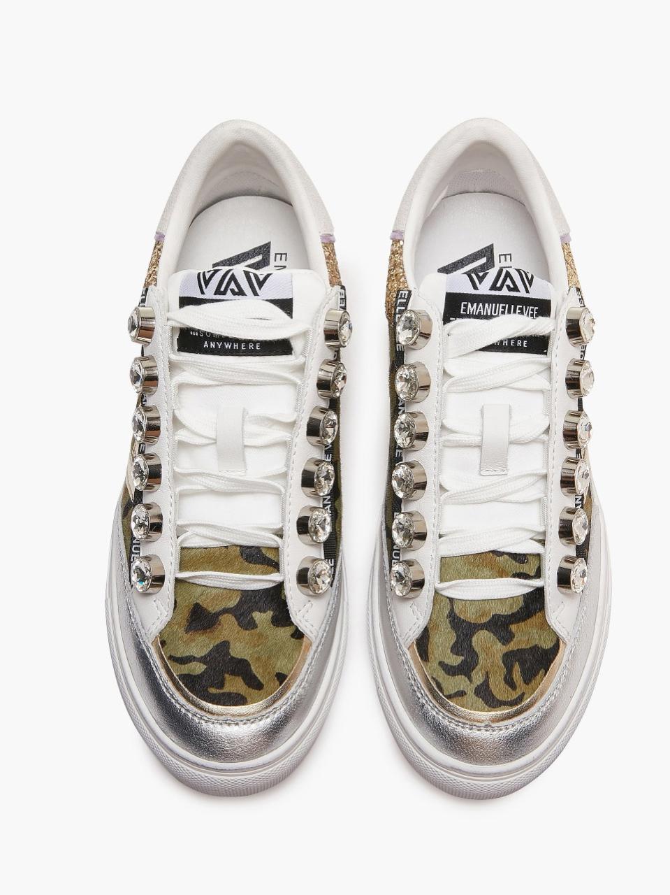 sneakers con castoni maculata 30-P005CB MULTY GREEN EMANUELLE VEE 