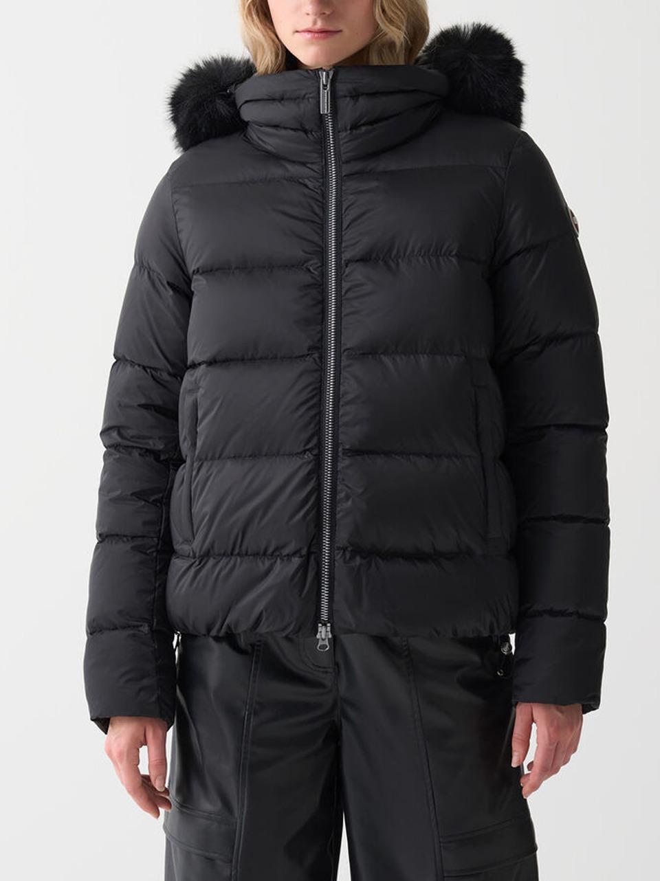 piumino bomber cappuccio ecopelliccia 2216E N COLMAR 