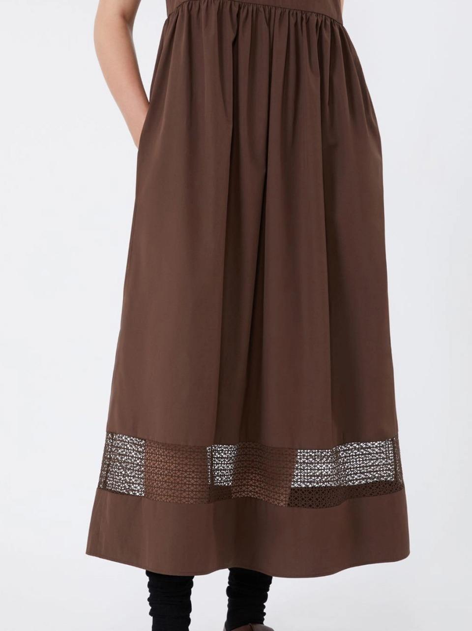 abito popeline lungo con uncinetto GOLA C WEEKEND  by Max Mara 