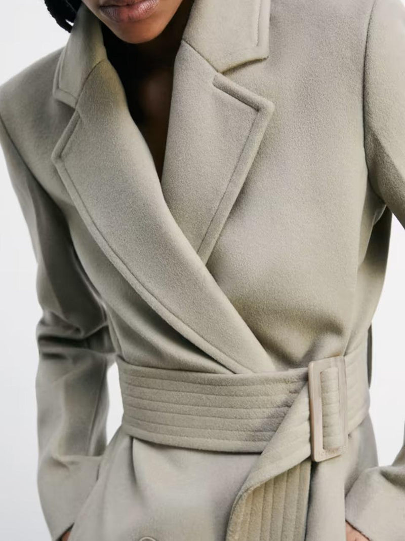 cappotto con fusciacca 2O0195 GREIGE Patrizia pepe 