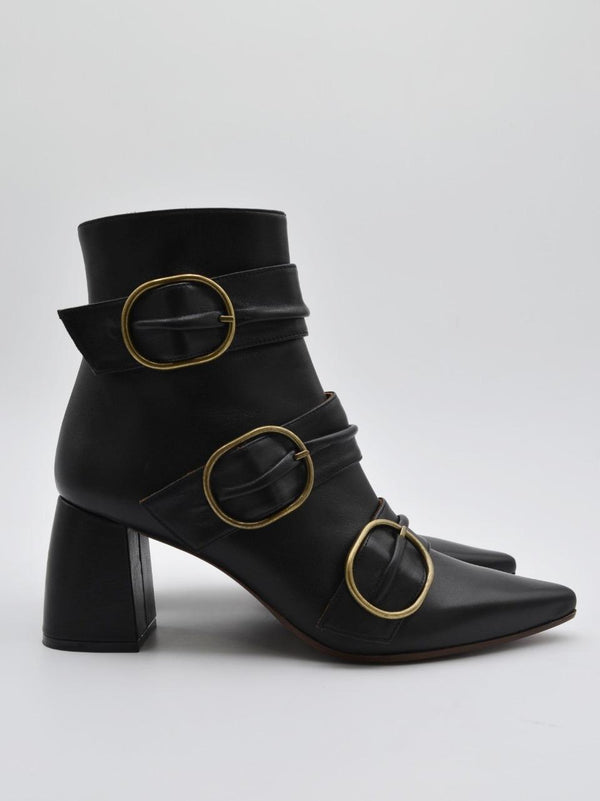 stivaletto con 3 fibbie tacco h 70 ABRASO NERO CHIE MIHARA 