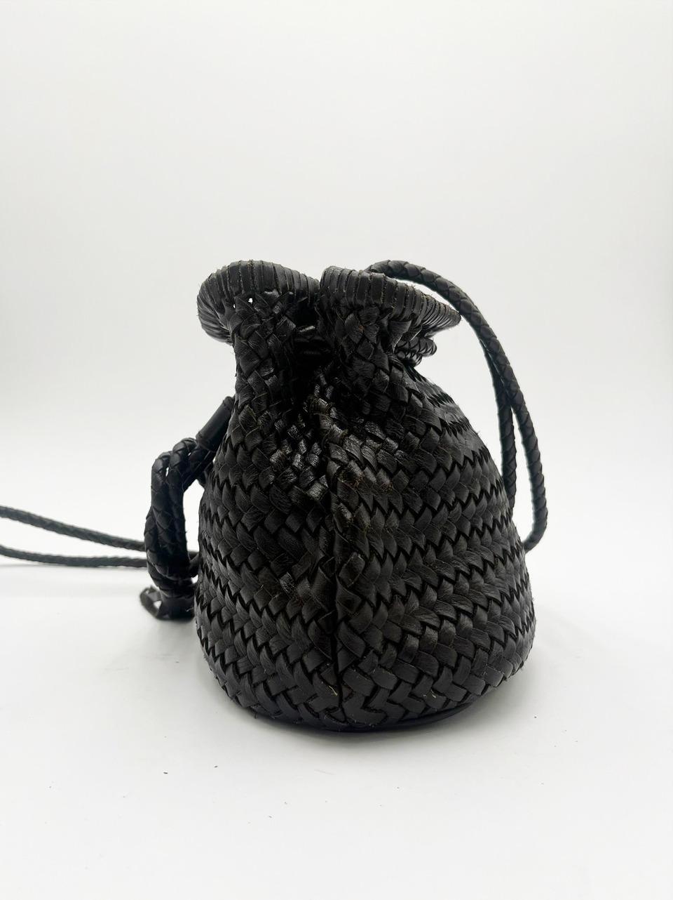borsa secchiello intrecciato 1105 BROWN REHARD 