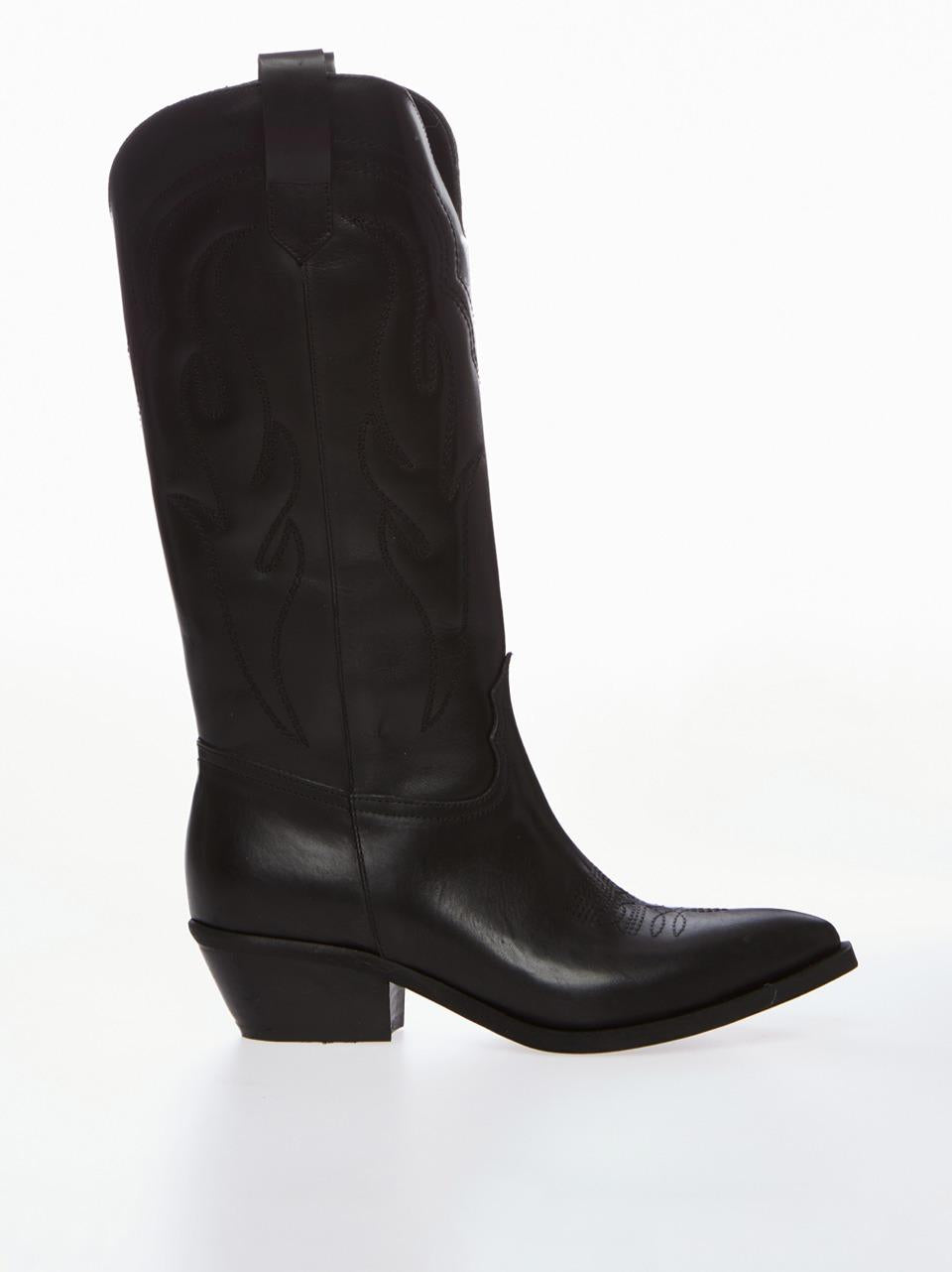 stivale texano con cucitura bianca SO723 CUC NNERO ovye' 