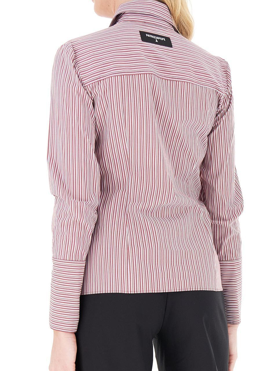 camicia gessata in cotone 8C0851A544 FG54 Patrizia pepe 