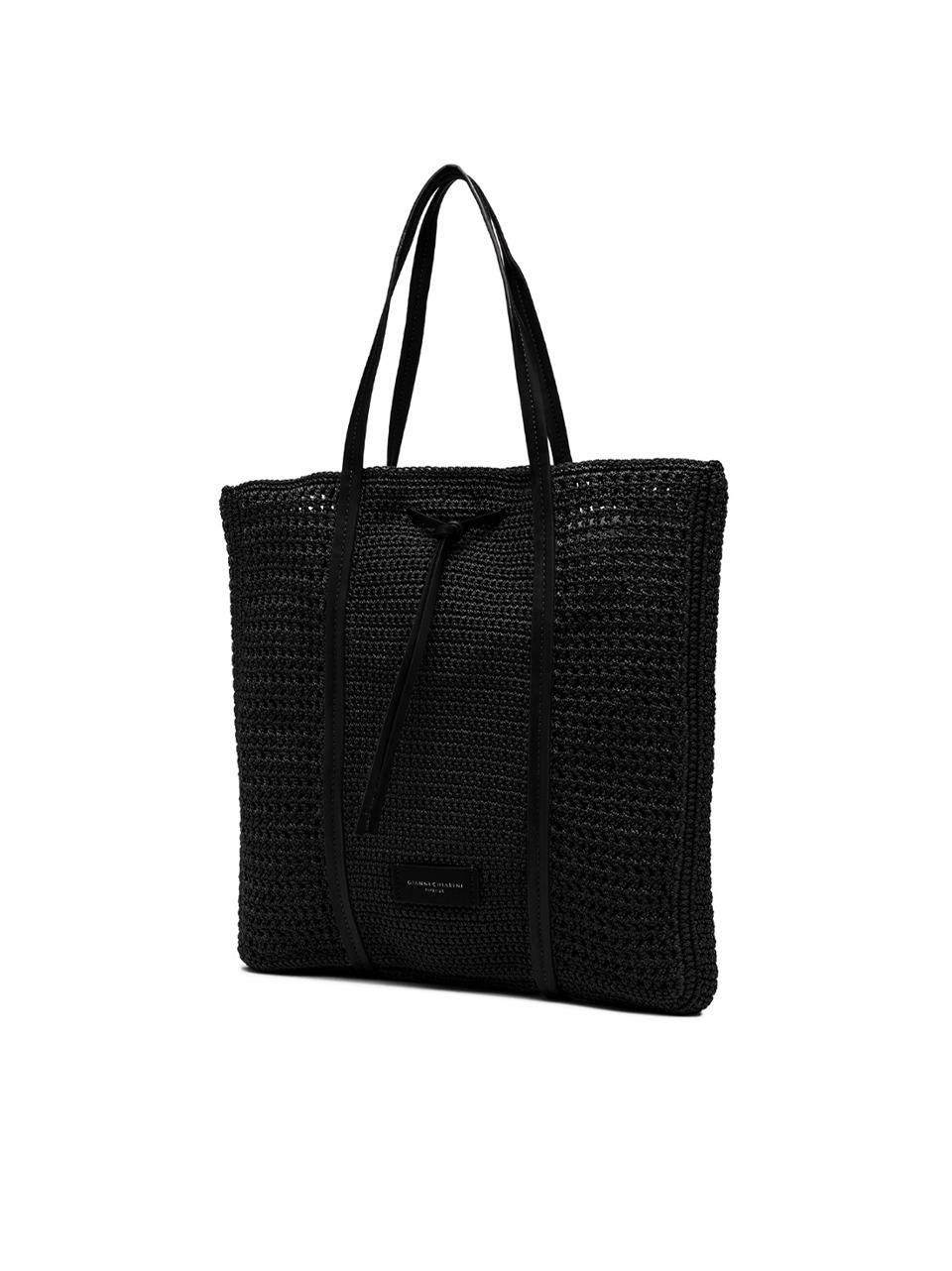 shopping verticale tessuto uncinetto BS11581 NERO GIANNI CHIARINI 