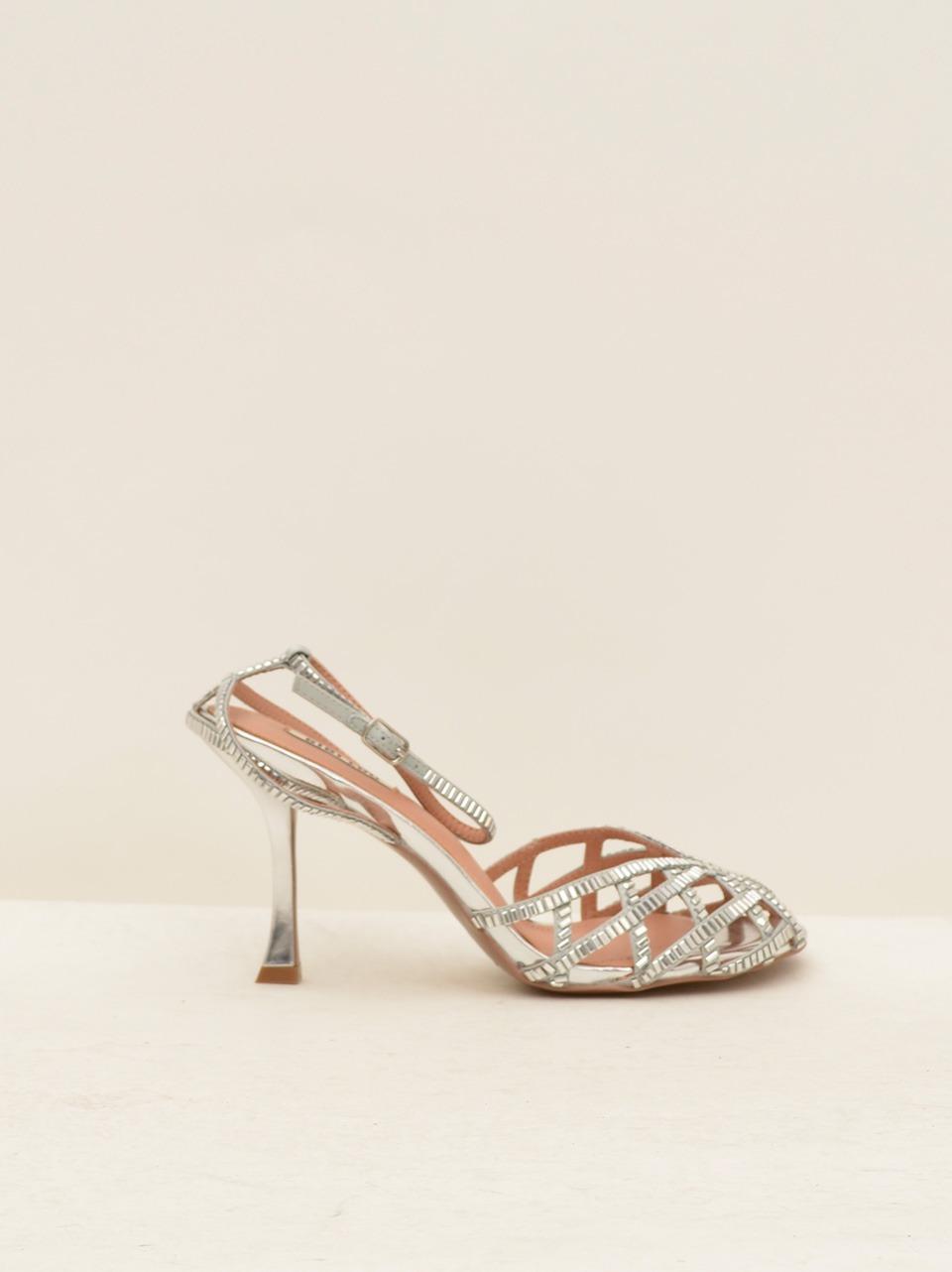 sandalo swarosky tacco  80mm 564 PLATA BIBI LOU 