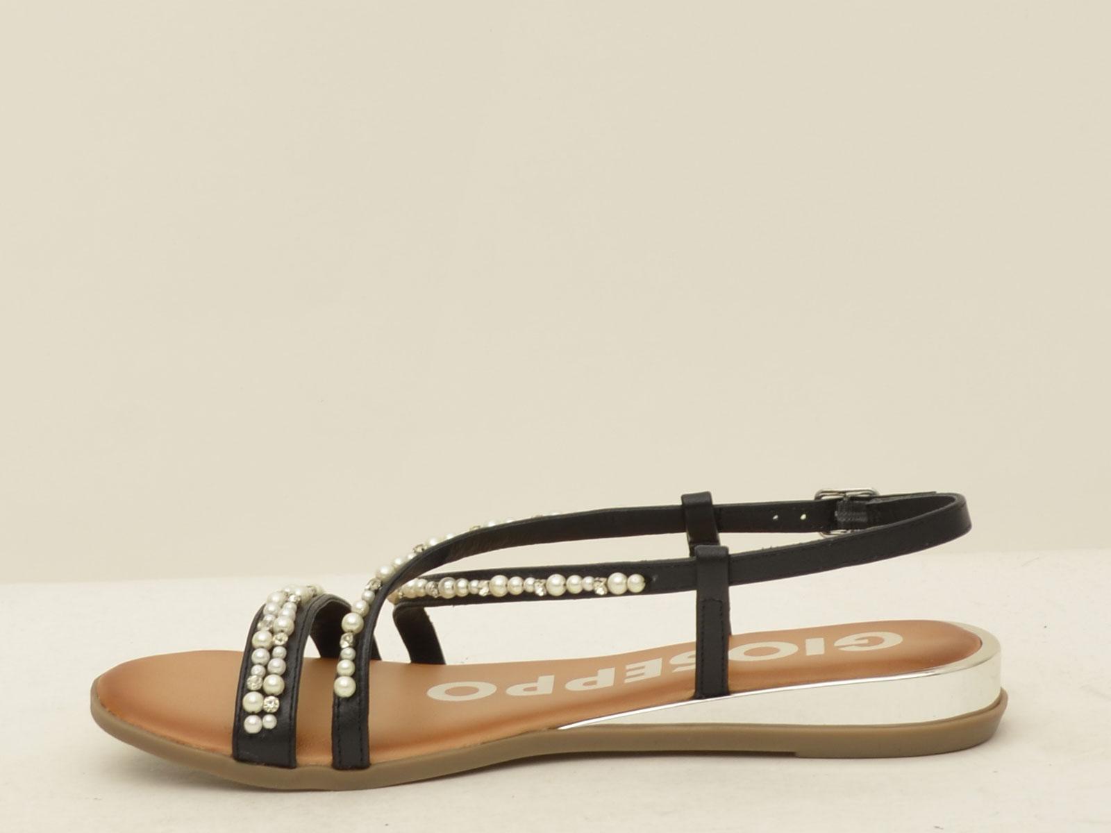 sandalo infradito montante con perline 6529JENNE NERO GIOSEPPO 