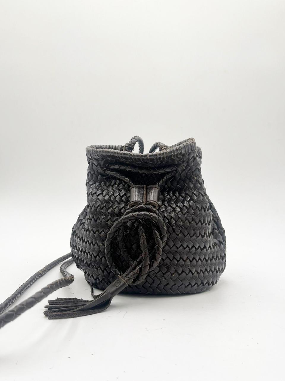 borsa secchiello intrecciato 1105 BROWN REHARD 