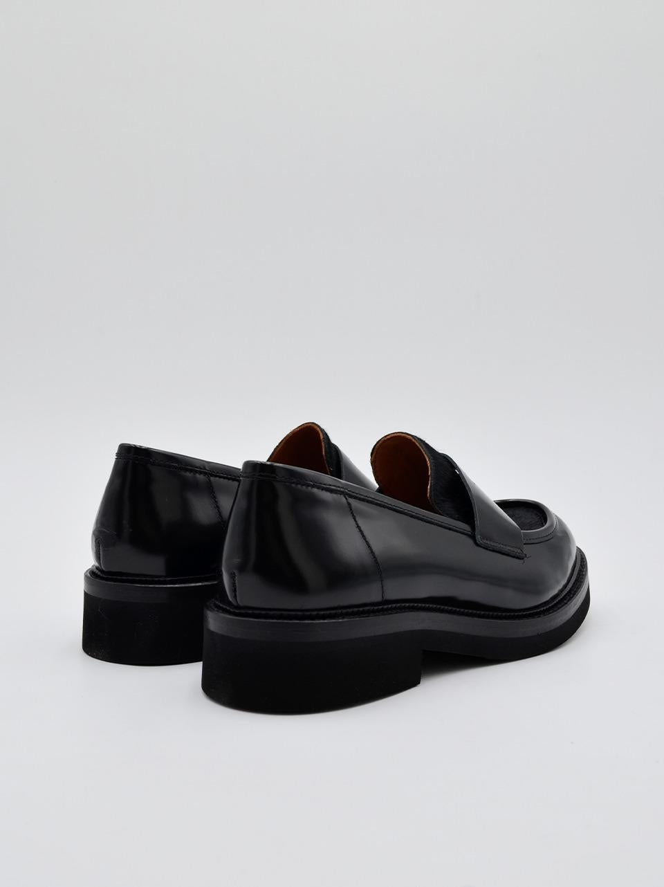 mocassino con con passante bimateriale 3276 NERO MAT:20 