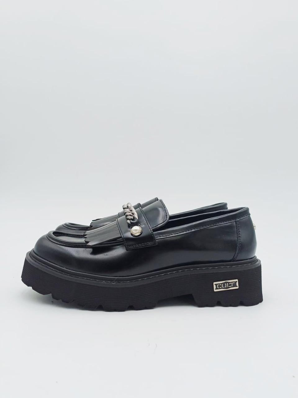 mocassino con frangia CLW4579 NERO CULT 
