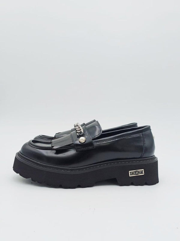 mocassino con frangia CLW4579 NERO CULT 