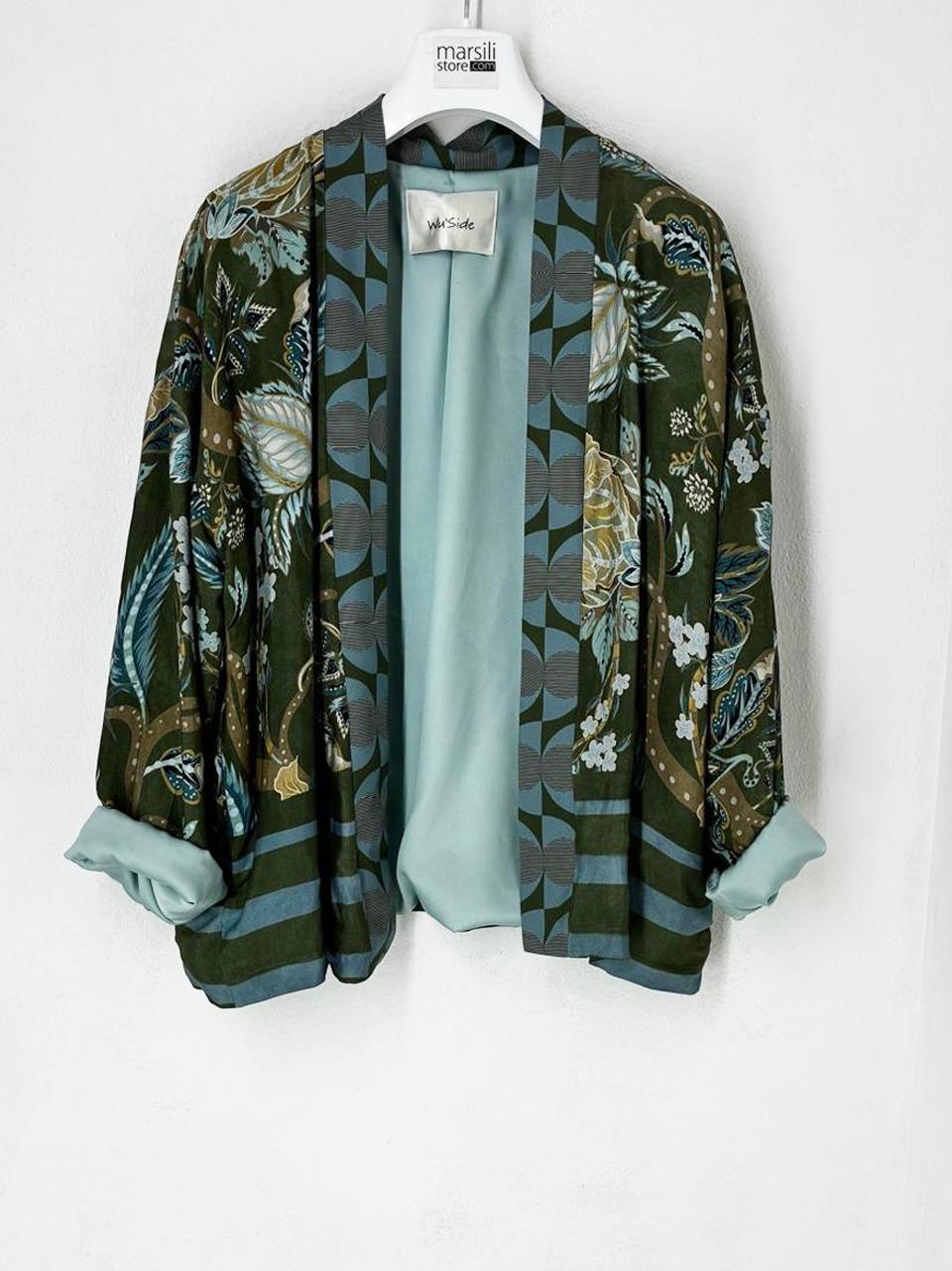 kimono corto fantasia floreale 26251 CELESTE WU' SIDE 
