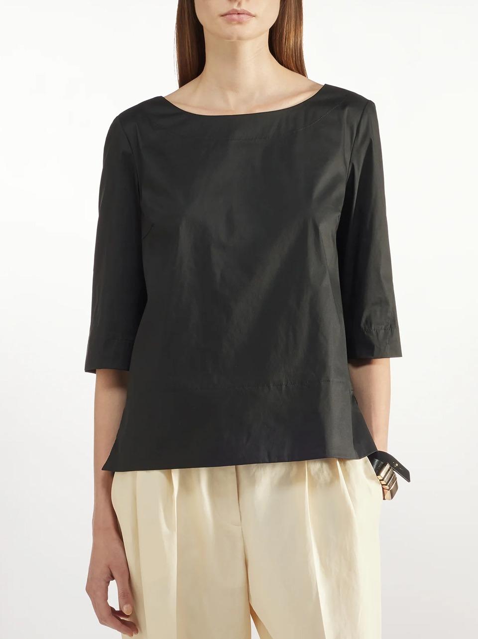 blusa in popeline S5L5SK74 NERO LIviana conti 