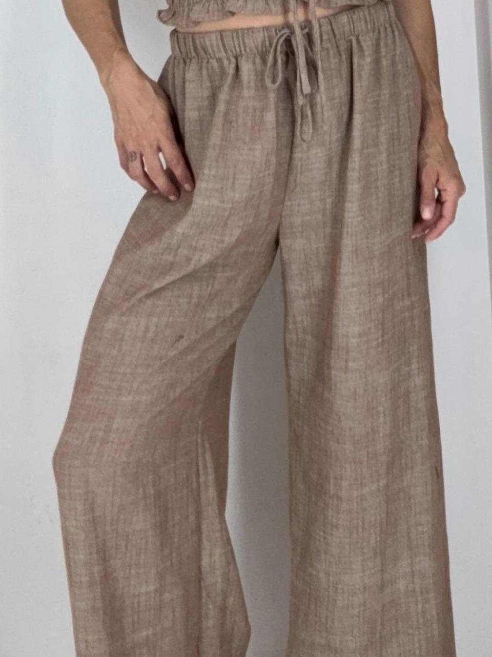 wid leg trousers AN5385 MID BROWN GLAMOROUS 