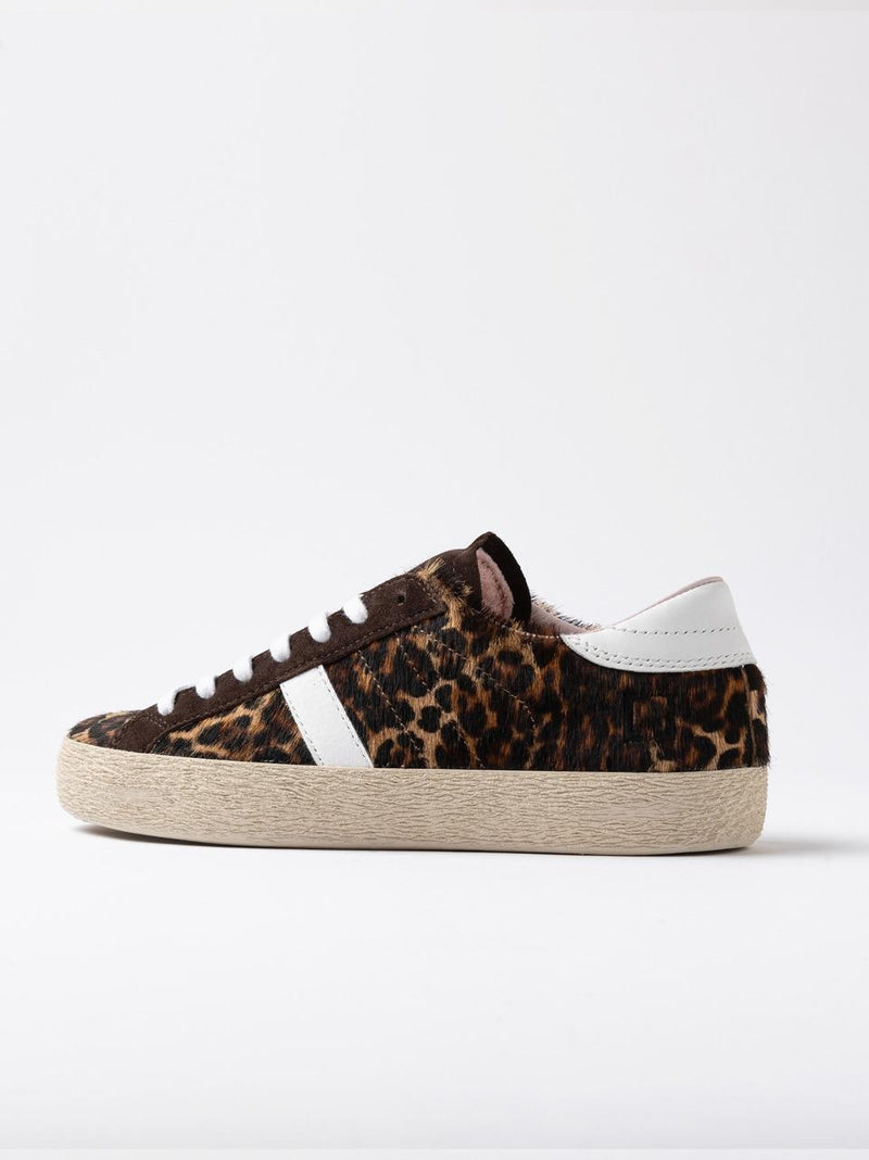 sneakers hill low W431-HL-LP-BR LEOPARD MARRONE D.A.T.E 
