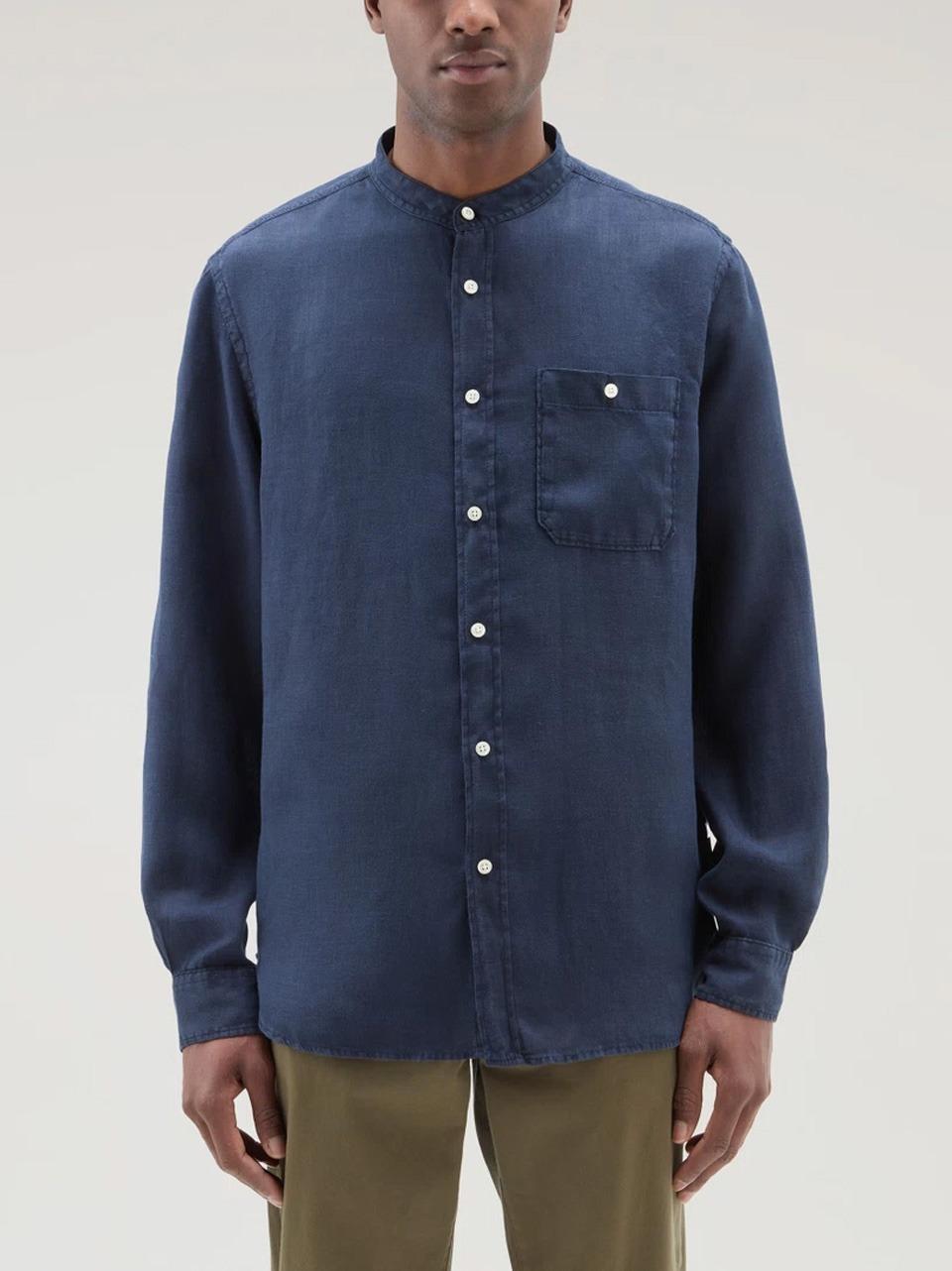 camicia in lino collo corea CFWOSI0105MRUT3372 B WOOLRICH 