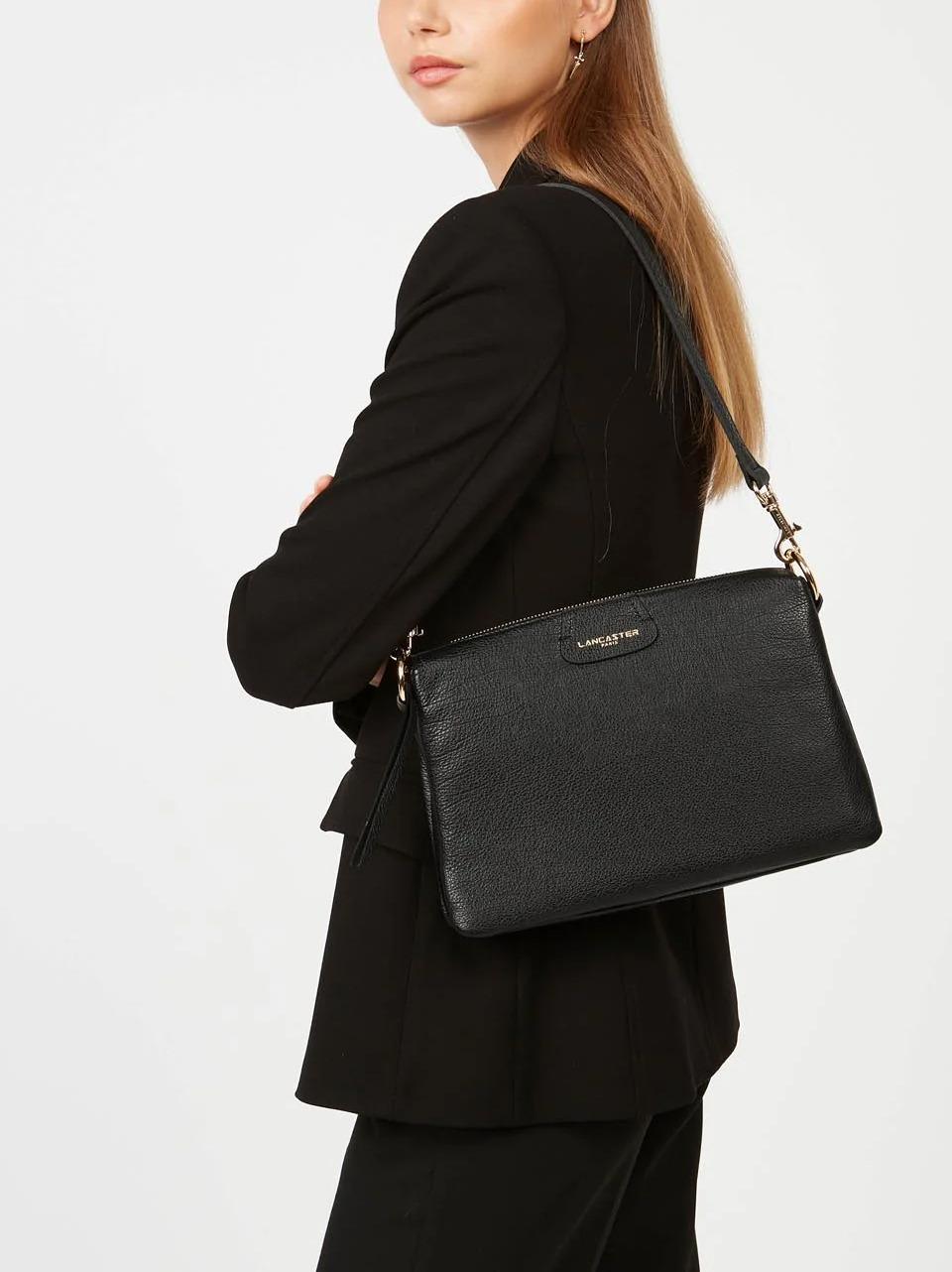 borsa 3 soffietti con tracolla 52974 NERO LANCASTER 