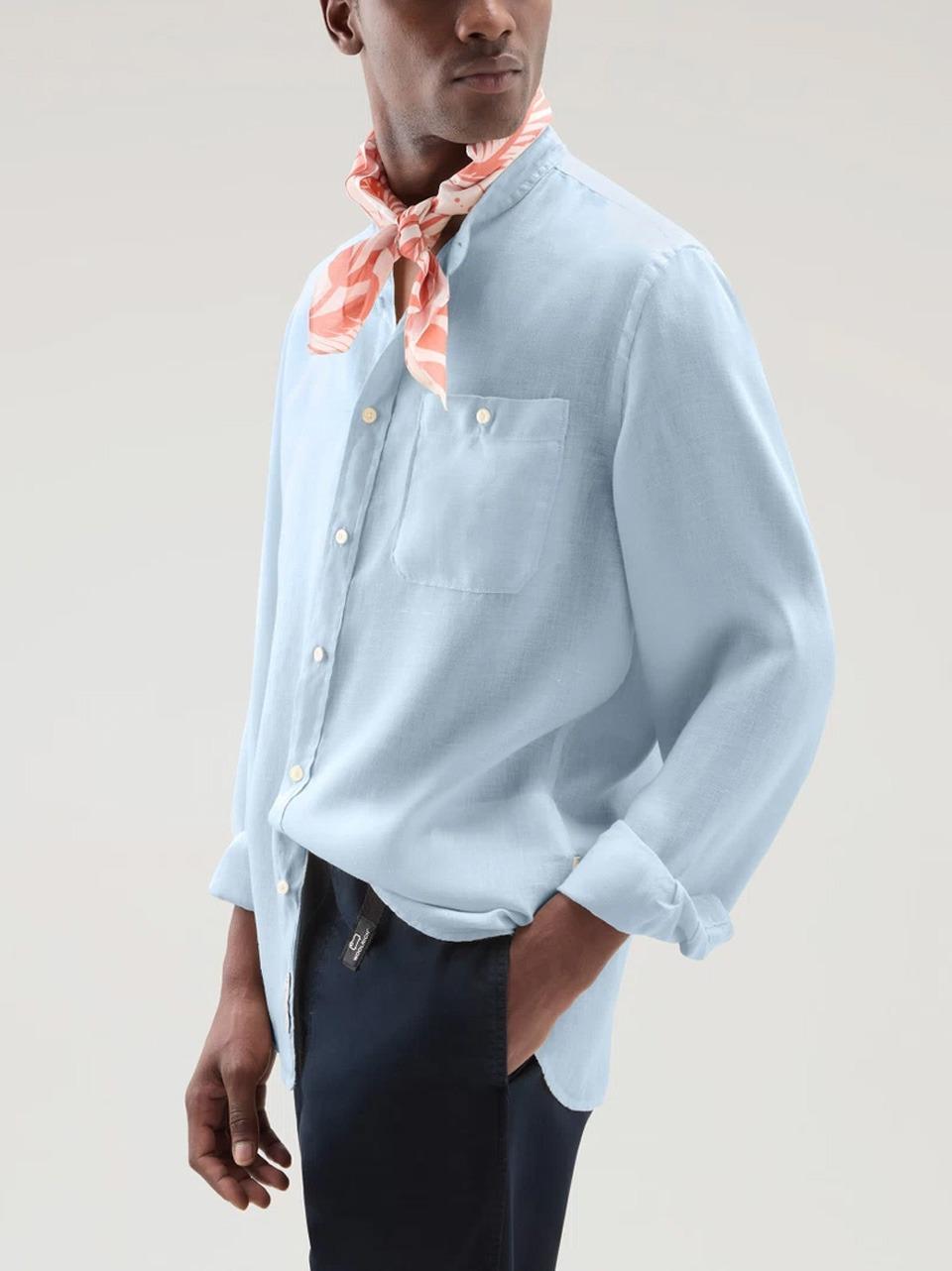 camicia in lino collo corea CFWOSI0105MRUT3372 IND WOOLRICH 