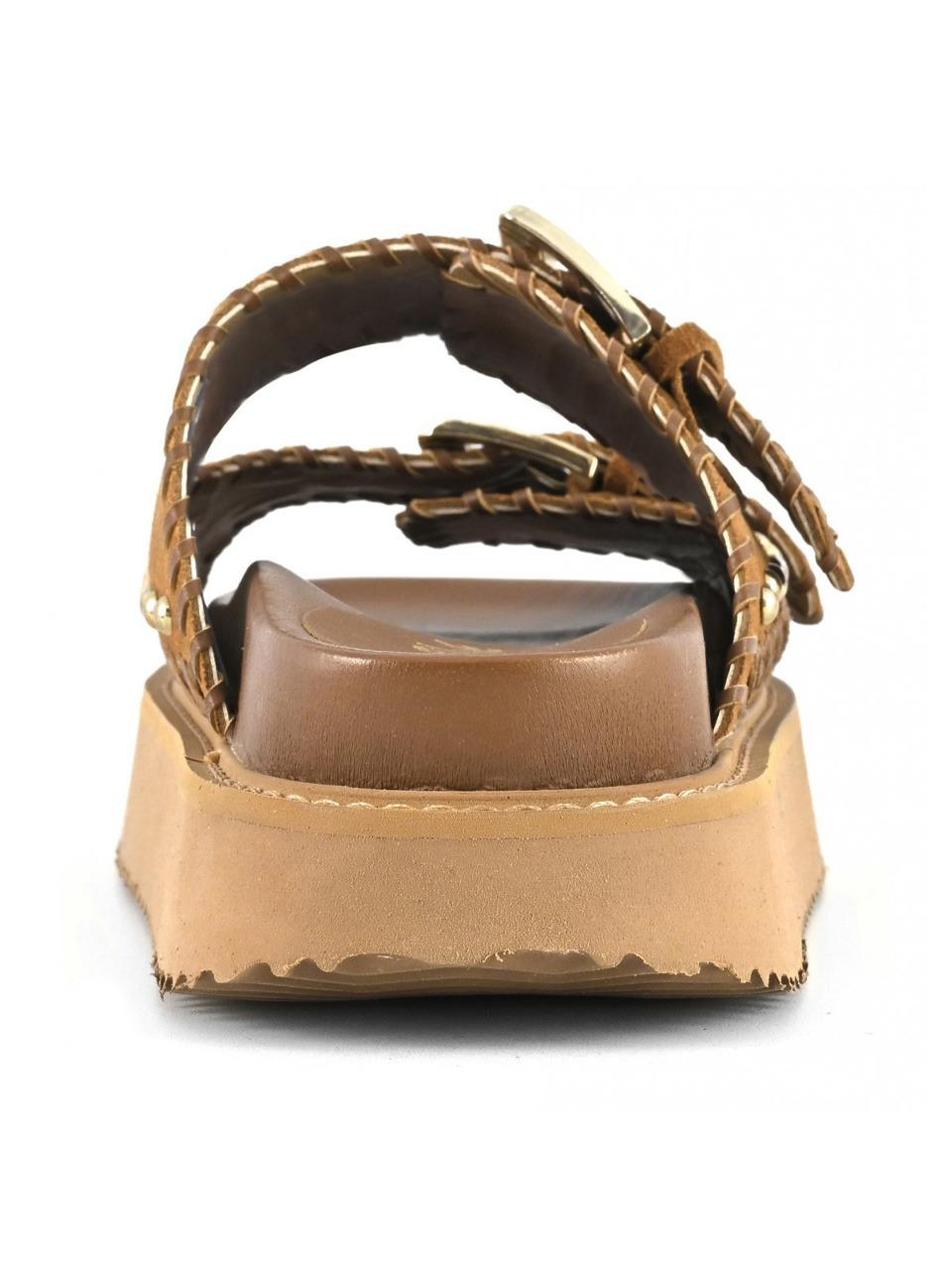 sandalo  2 fibbie con suola alta 224.27 TAN Coral blue 