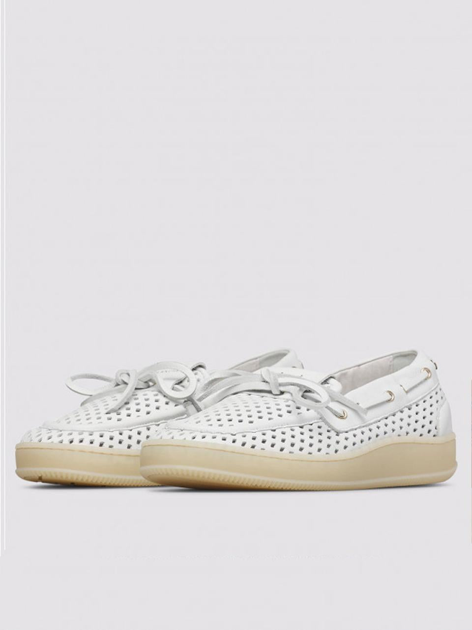 mocassino traforato OLIVA0N01 WHITE VOILE BLANCHE 