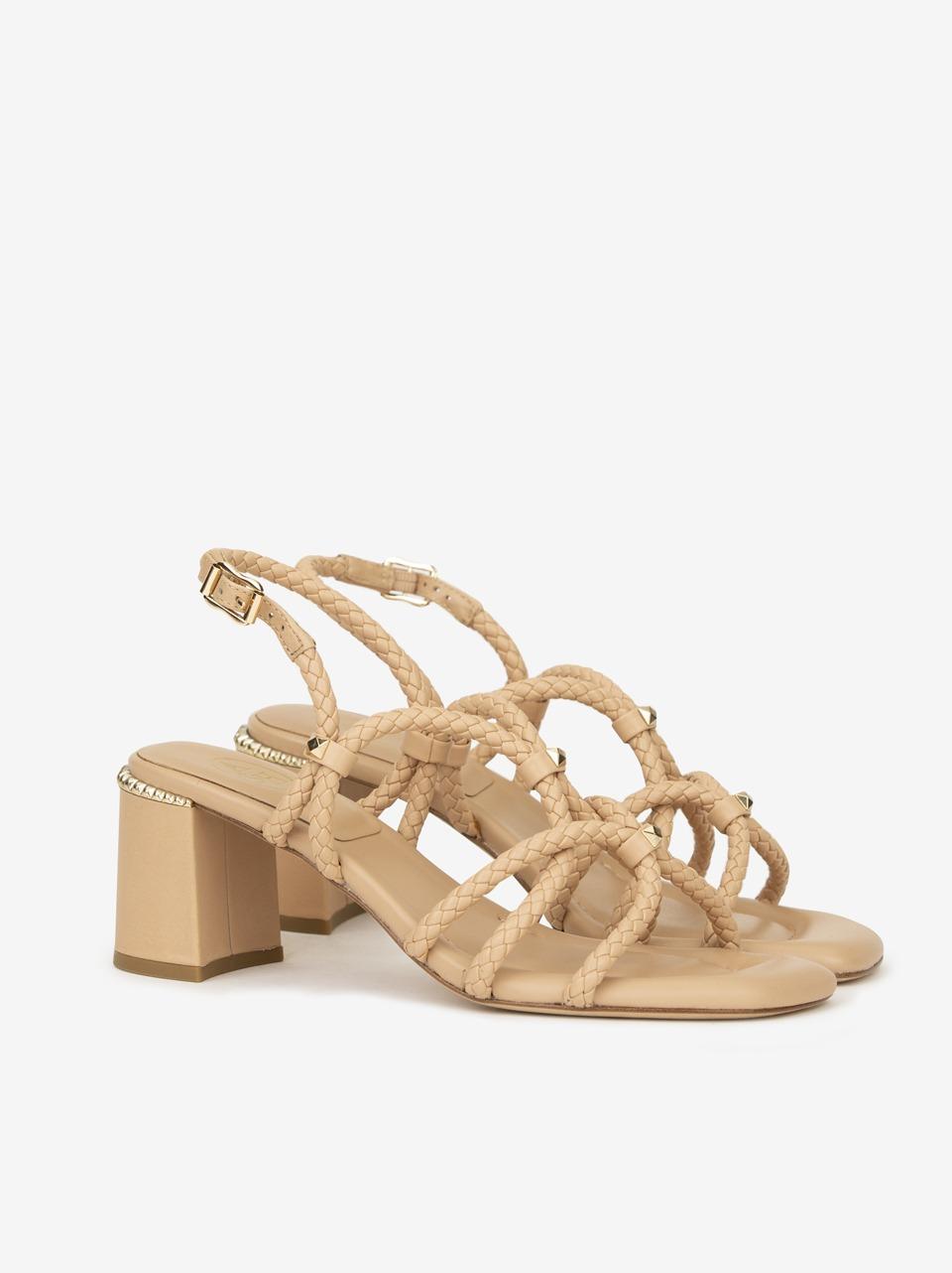 sandalo montante tacco h 50mm JASMINE B SKIN ASH 