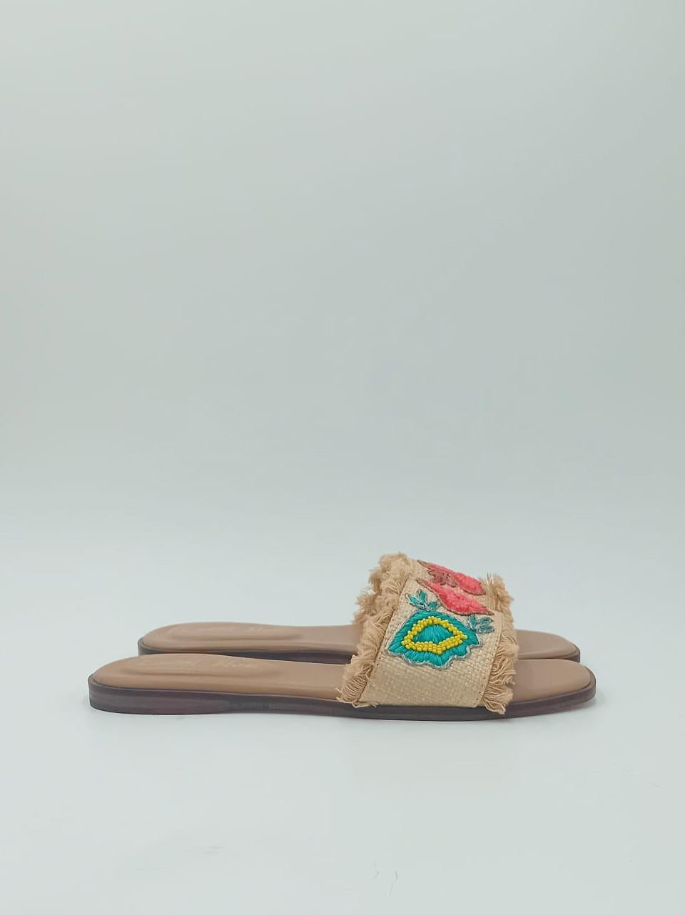 sabot flat K226.04 MULTICOLOR Coral blue 
