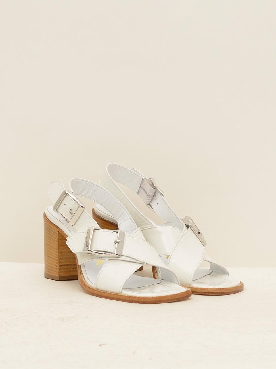 sandalo incrociato tacco h 70 mm 9056 BIANCO BRUGLIA 