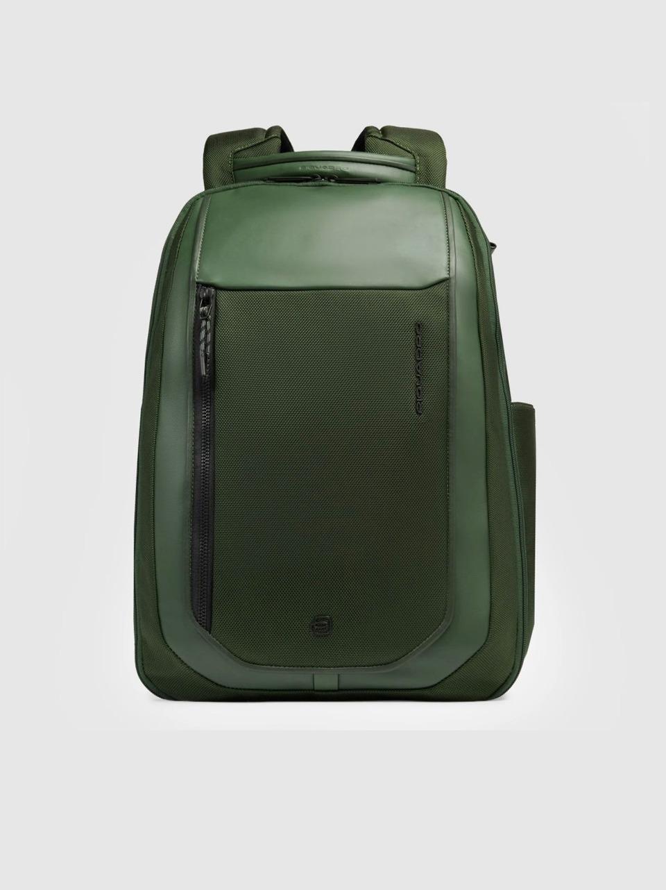 zaino 15,6'' tessuto riciclato e pelle CA6928S143BM VERDE PIQUADRO 