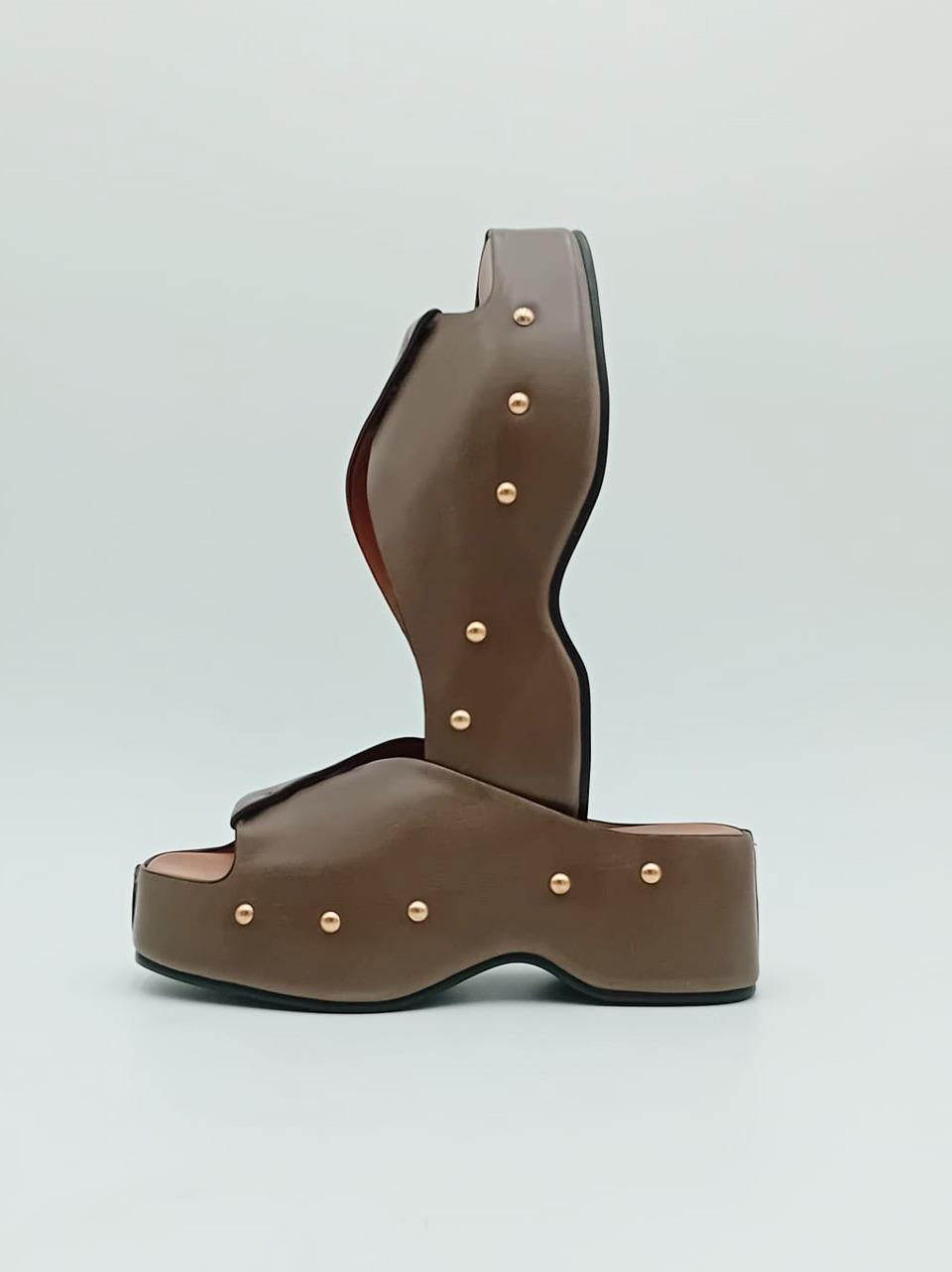 sabot spuntato incrociato zeppa h 50mm CAROLAD04 OLIVE miss olivia 