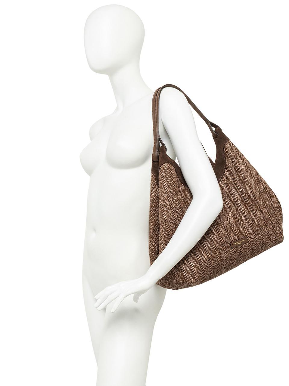 shopping dua grande paglia spigata BS12340 CHOCO GIANNI CHIARINI 