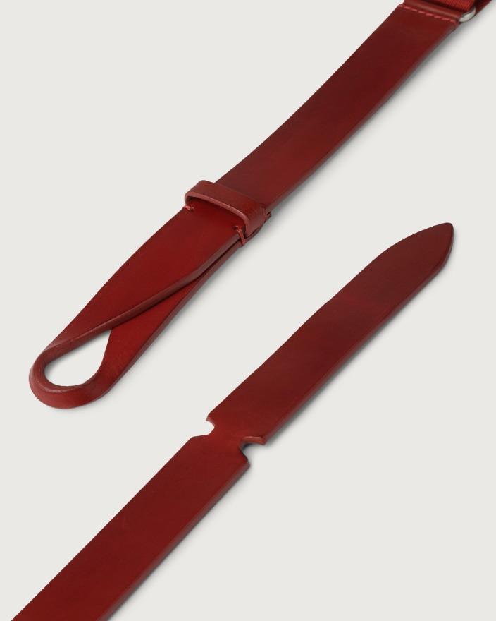 cintura nobuckle pelle e tessuto NB0001 BULROSSO ORCIANI NOBUCKLE 